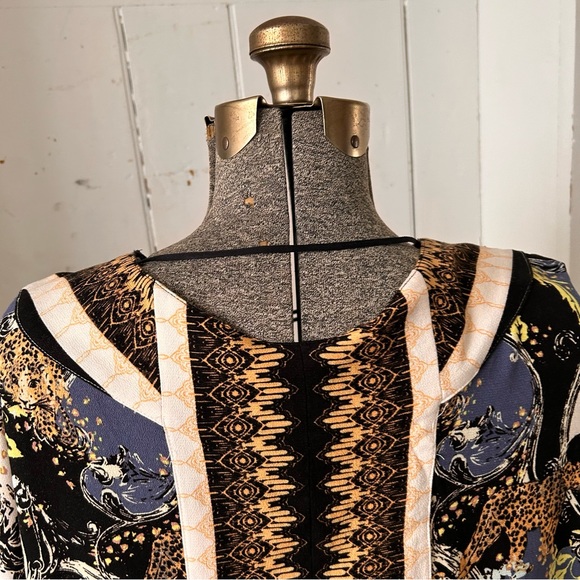 Free People Catch Me If You Can Bohemian Leopard Cat Novelty Print Top Blouse - Picture 13 of 16